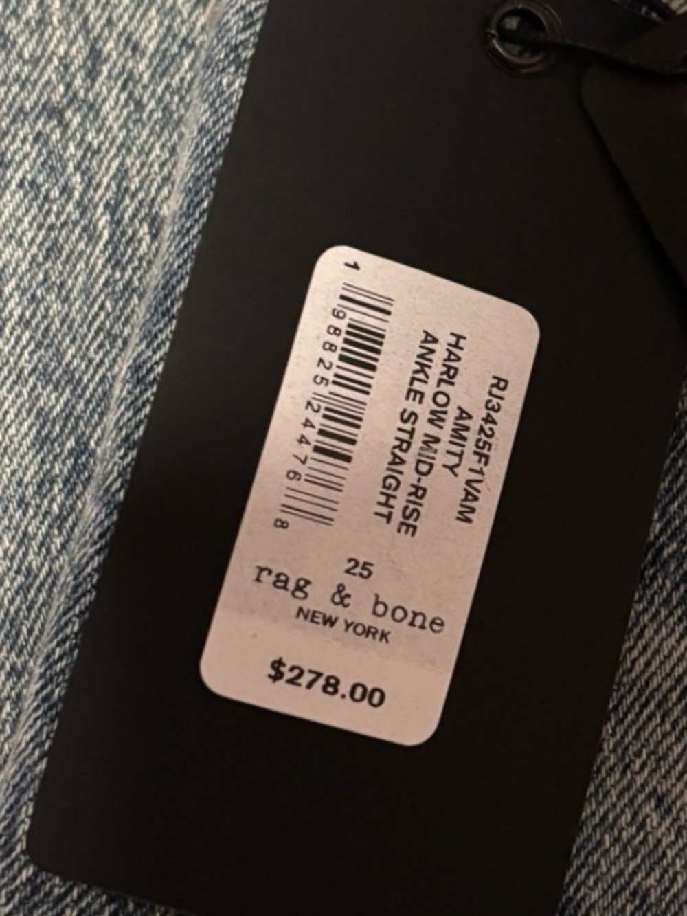 Rag and Bone Harlow Mid Rise Ankle Straight 25 Amity NWT - Picture 8 of 8